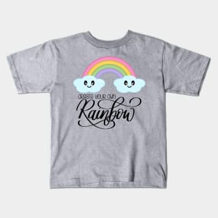 Create Your Own Rainbow with Kawaii Cute Clouds in Purple Kids T-Shirt